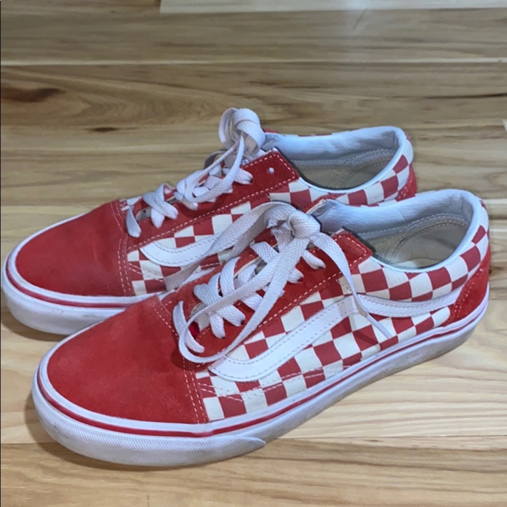 Red Checkered Vans size 7 men’s